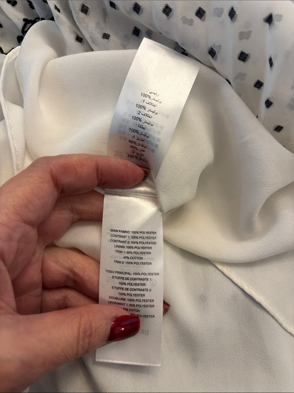 Self-Portrait White Mini Dress with Black Polka Dots and Trim, US8 - Picture 14 of 14